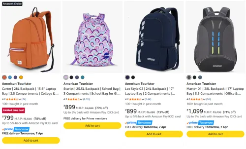 Image of American Tourister Bagpacks at minimum 70% Discount