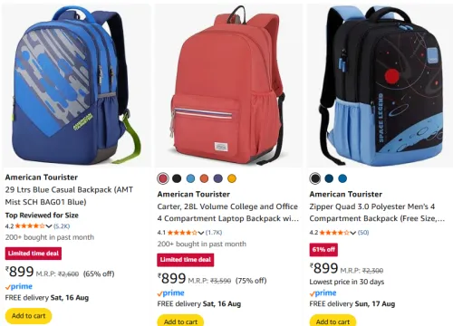 Image of American Tourister School Backpack Upto 75% Discount