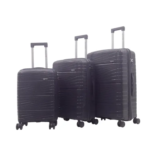 Image of AMERICAN TRAVELLER 6001 luggage set: 3 polypropylene trolley bags (75cm, 65cm, 55cm). 1   