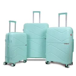 AMERICAN TRAVELLER Prime Set-3 Hard case Polypropylene Luggage Trolley Bag | Expandable Trolley bag| Lightweight| TSA-Ty