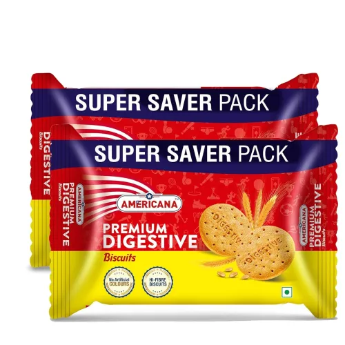 Image of Americana Premium Digestive Biscuits | No Artificial Colours | Hi Fibre Biscuits Pack Of 2 (495g x 2)