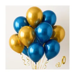 AMFIN 10 inch Metallic Chrome Balloons (Pack of 10)