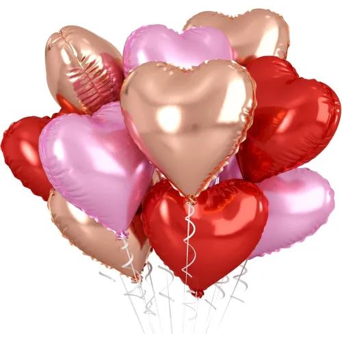 Image of AMFIN (Pack of 5) 18 Inch Heart Foil Balloons 