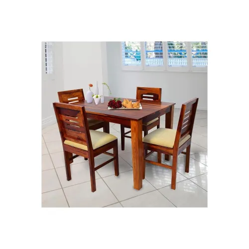 Image of AMGD HAND ARTS Solid Sheesham Wood Dining Table Set 4 Seater