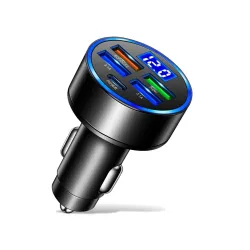 amiciAuto Car Charger, Universal 5-Port QC 3.0 Car Fast Charger