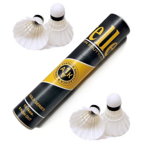 Image of AMIFIT Steller Gold Series Feather Shuttlecock, Pack of 3 (White)