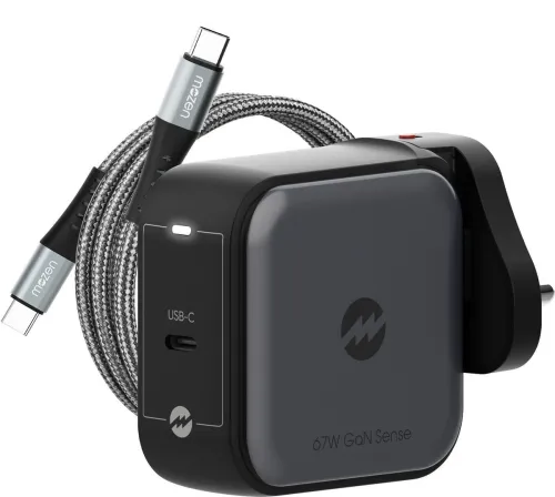 Image of AMKETTE 67 W GaN 3.25 A Wall Charger for Mobile with Detachable Cable
