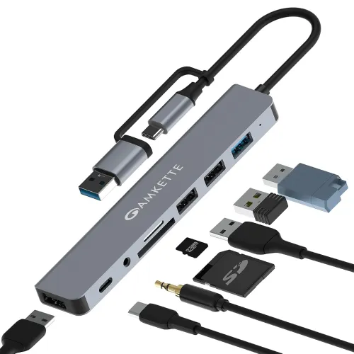 Image of Amkette 8-in-1 Type C USB Hub