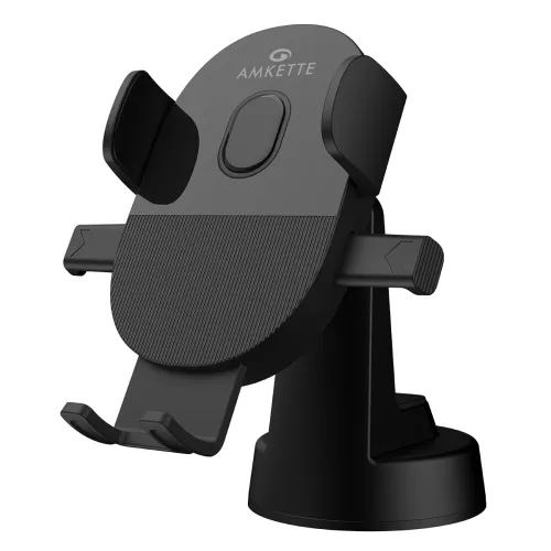 Image of Amkette iGrip Drive Compact Car Mobile Holder, Mobile Holder for car Dashboard & Windshield with 360 Rotation, One-Touch