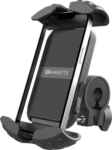 Image of AMKETTE iGrip Secure X Mobile Holder for Bike with One-Press Locking Bike Mobile Holder (Black)