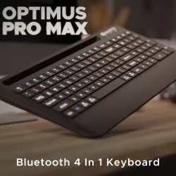 AMKETTE Optimus Pro Max 4 in 1 Bluetooth, Wireless Standard Multi-device Keyboard Compatible with Desktop, Laptop, Table