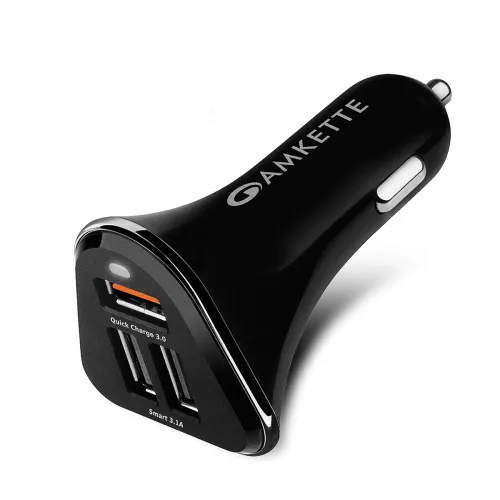 Image of Amkette Power Pro 3 Port Fast Car Charger 