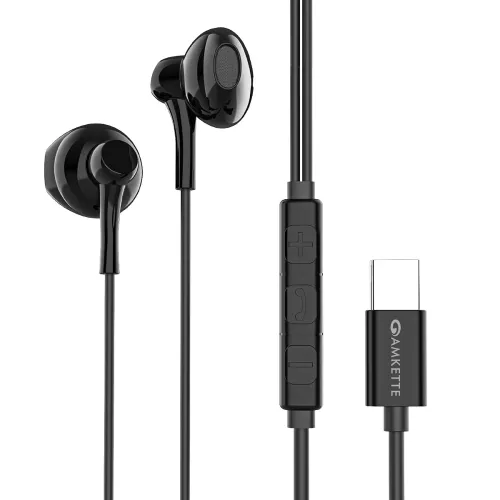 Image of Amkette Trubeats M11 Type C Earphones with Mic,14mm Drivers, 3 Button Control