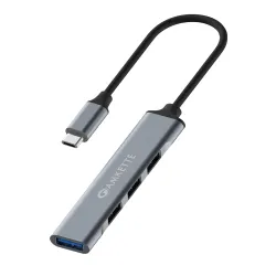 Amkette USB C Hub 4 Port Type C Hub for Laptop/PC with USB 3.0 Port for 5 Gbps