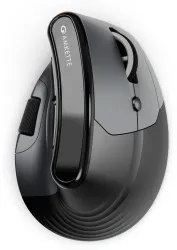 AMKETTE XS Series Natural Ergonomic Optical Mouse 3200 DPI, Side Scroll, Vertical Design (2.4GHz Wireless, Bluetooth, Black)
