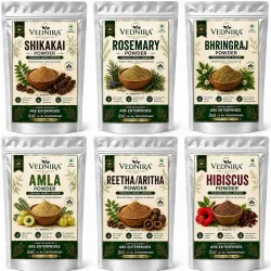 Amla Reetha Shikakai Bhringraj Hibiscus Rosemary Original Powder Combo - 300g