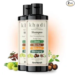 Amla, Reetha, Shikakai & Bhringraj Khadi Natural Shampoo | Ayurvedic Hair Care for Strengthening, Growth & Scalp Health 