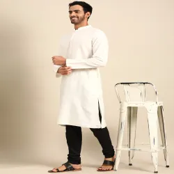 Amodh by Kisah Men Black Solid Churidar