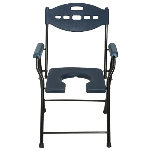 Image of AMONE Folding Commode Chair, Elderly Disabled Man And Pregnant Woman Stainless Steel Shower And Bathing Room Mobile Toil