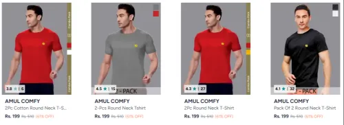 Image of Amul Comfy Lounge Tshirts at minimum 61% Discount