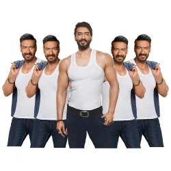 Amul Comfy Mens White Cotton Solid Vest Pack of 5