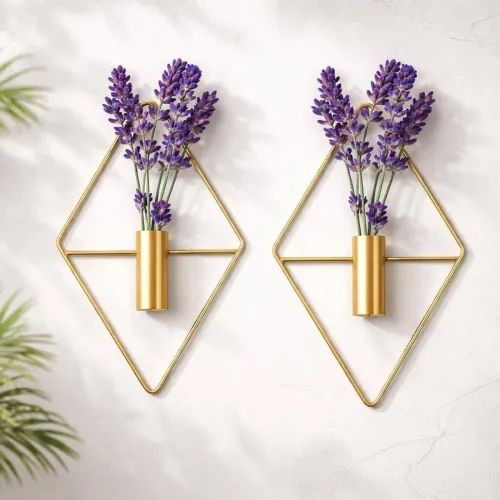 Image of AN IMPEX Geometric Diamond Wall Hanging Vase (Pack of 2)