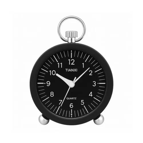 Image of Analog Alarm Clock for Bedroom – Silent Non-Ticking Quartz Movement, Metal Ring Handle, Classic Round Design Extra Loud 