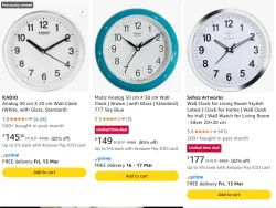 Analog Wall Clock @ Starting ₹145