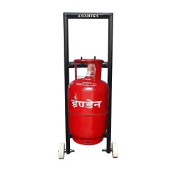Anamika Heavy Duty LPG Gas Cylinder Trolley with Two Hooks & Two Wheels - Easy Grip for Effortless Pickup Carry and Tran