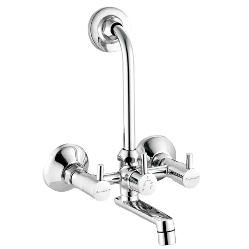 Image of ANATOMIX Slim Brass Wall Mixer for Bathroom with Stainless Steel 125mm Long L-Bend Provision