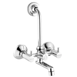 ANATOMIX Slim Brass Wall Mixer for Bathroom with Stainless Steel 125mm Long L-Bend Provision