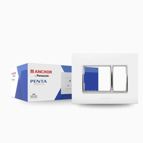 Image of Anchor by Panasonic Penta Gina Cover Plate with Chrome Collar for Switch Board 