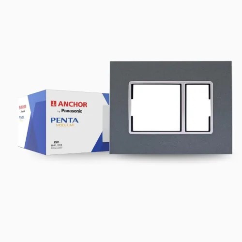 Image of Anchor Penta 3-Module Gina Cover Plate (Black)
