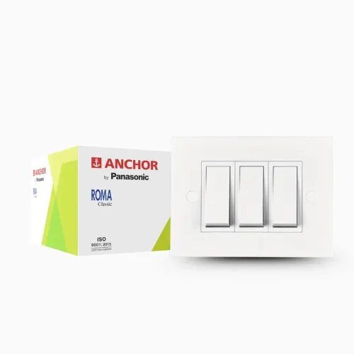 Image of Anchor by Panasonic Roma Classic 1 Module Deko White Single Mounting Plate for Switch Board (White, 21317WH-20)