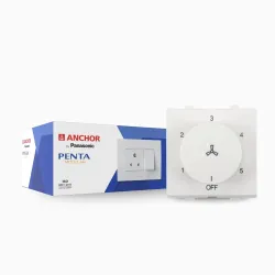Anchor by Panasonic 65322 Penta Modular 2M 100 W Polycarbonate Dura Fan Regulator (White, Pack of 10)