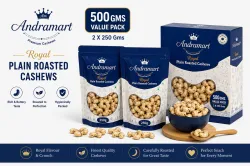 ANDRAMART Plain Rosted and salted Nuts Cashews (1 x 500 g)