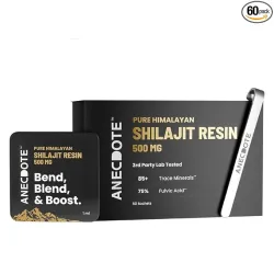 Anecdote Pure Himalayan Shilajit Resin Cards 500mg | Boosts Stamina | Increases Productivity | 75% Fulvic Acid, 85+ Trac