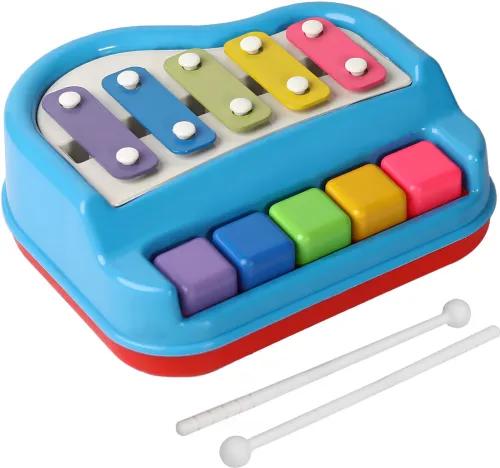 Image of Angel Kids 2 in 1 Xylophone and Mini Piano for Kids Educational Musical Instruments Toy (Multicolor)