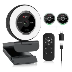 Angetube Streaming Webcam with Microphone 1080P 60FPS Web Cam with Remote