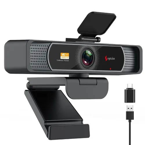 Image of Angetube Wide Angle 4K Webcam for PC - 120° FOV, PDAF Autofocus, 2 Mics