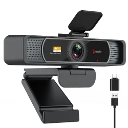 Angetube Wide Angle 4K Webcam for PC - 120° FOV, PDAF Autofocus, 2 Mics