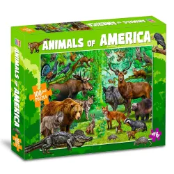 Animals of America Puzzle Box for Kids – 100 Piece Jigsaw Puzzle