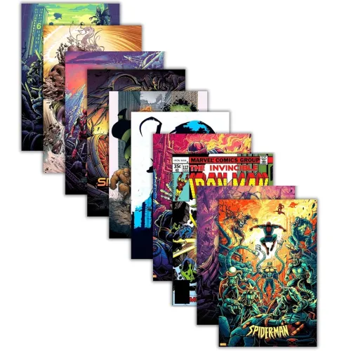 Image of Anime Posters, Set of 10 Mix| posters for wall, Self Adhesive, A4 Size 