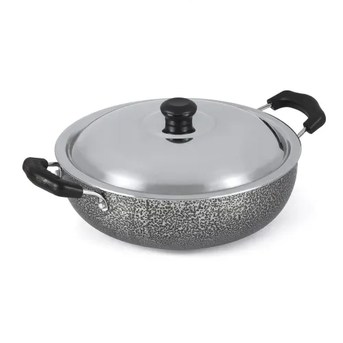Image of Anjali Aluminium Non Stick Kadhai with Stainless Steel Lid & 2 Side Handles Non-Stick Coating, and Durable Construction 