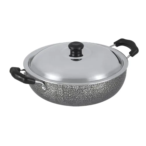 Image of Anjali - DKD25 Non-Stick Kadai with Stainless Steel Lid, 2.5 litres, Black