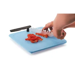Anjali Fantastique Deluxe S.S Blue Black Chopping Board ZHFC02(B) Polypropylene Plastic Board, Nylon Handle, Tempered Magnetic Stainless Steel Blades, Razor-Sharp Two Sided Blades