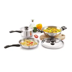 Anjali Fiesta Pro Stainless Steel 3 Piece Cookware Set
