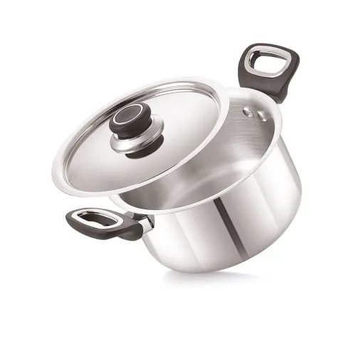 Image of Anjali FPCS16 Stainless Steel Fiesta Pro Casserole with Stainless Steel Lid 14 cm with Induction Base, 1350 ml