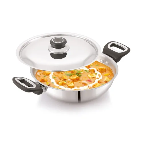 Image of Anjali FPKD26 Stainless Steel Pro Kadai with Stainless Steel Lid 3 LTR