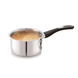 Anjali FPSP16 Stainless Steel Fiesta Pro Sauce Pan Without Lid Chai pan with Induction Base 16 cm 1350 ml